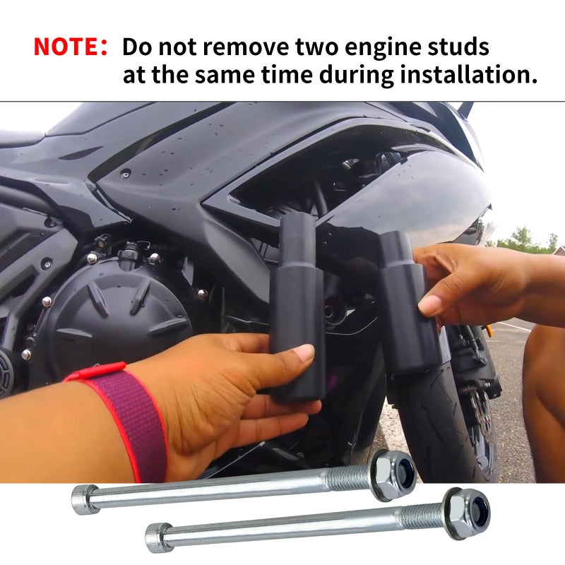 Vanshly Black No Cut Frame Sliders Fits Kawasaki Ninja 650 Z650 Z 650 KRT EX650 EX 2017 2018 2019 2020 2021 2022 2023 Fits ABS & NON ABS Models - 750-4519 - Image 5